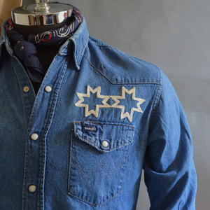 Vintage Shirt- Barnyard Blues Wrangler Western Denim #1