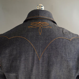 The Rambler- Men's Bootstitched Indigo Selvedge Denim Western Shirt
