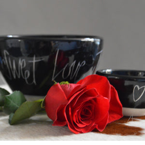 Ring Dish- Black Conversational Heart