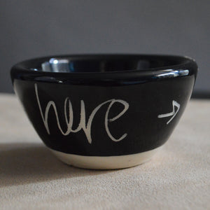 Ring Dish- Black Conversational Heart