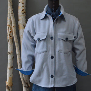Shirt Jacket- Women's Deadstock Wool/Satin