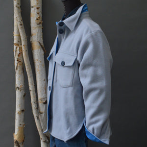 Shirt Jacket- Women's Deadstock Wool/Satin
