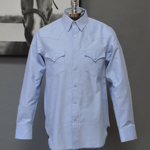 The Cattleman- Men's Blue Oxford Western Shirt