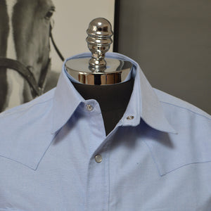 The Cattleman- Men's Blue Oxford Western Shirt