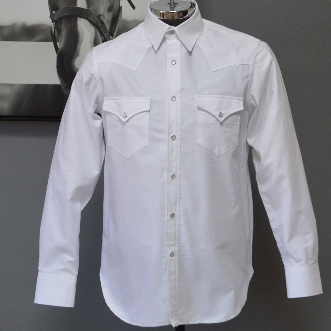 The Cattleman- Men's White Oxford Western Shirt