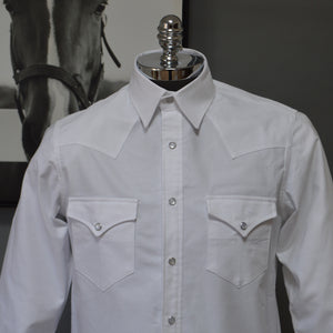 The Cattleman- Men's White Oxford Western Shirt