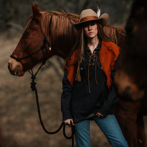 Range Bandana- Suede Fringed oversized Scarf