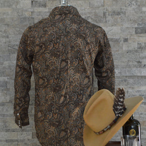 The Cowboy- Men's Brown Paisley Western Shirt