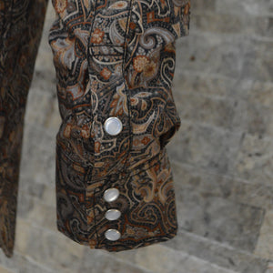 The Cowboy- Men's Brown Paisley Western Shirt
