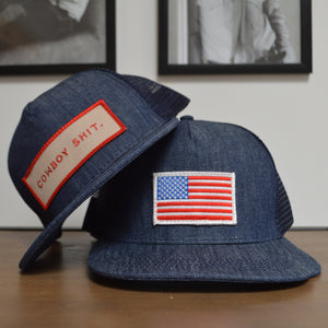 Ball Cap- Retro American Flag Denim