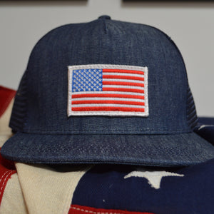 Ball Cap- Retro American Flag Denim