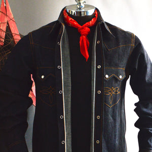 Highwayman- Men's Selvedge Denim Western Shirt