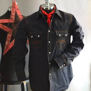 Highwayman- Men's Selvedge Denim Western Shirt