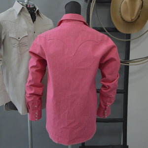 Highwayman- Men's Dark Pink Selvedge Western Shirt