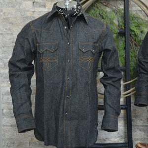 Highwayman- Outlaw Country Selvedge Denim Western Shirt