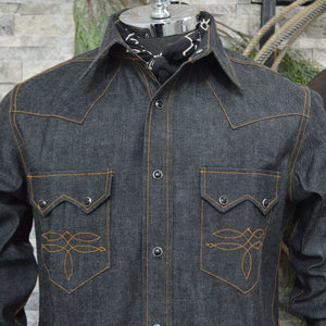 Highwayman- Outlaw Country Selvedge Denim Western Shirt