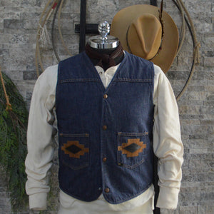 Vintage Vest- Men's Roebuck's Suede Patch