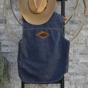Vintage Vest- Men's Roebuck's Suede Patch