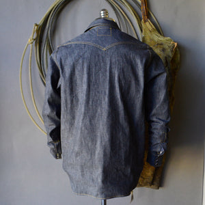 King Snake Pop-Over- Men's Black Selvedge Denim Shirt