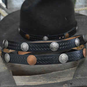 Hatband- Vintage Dimes and Leather