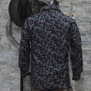 The Cowboy- SAMPLE Men's Black Paisley Western Shirt