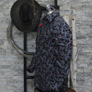 The Cowboy- SAMPLE Men's Black Paisley Western Shirt