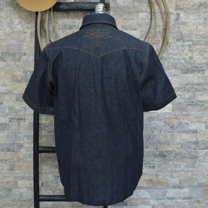 The Rambler- Men's Bootstitched Short Sleeve Selvedge Denim Western Shirt