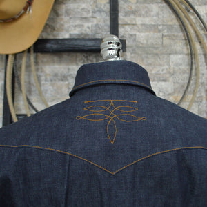 The Rambler- Men's Bootstitched Short Sleeve Selvedge Denim Western Shirt