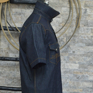 The Rambler- Men's Bootstitched Short Sleeve Selvedge Denim Western Shirt