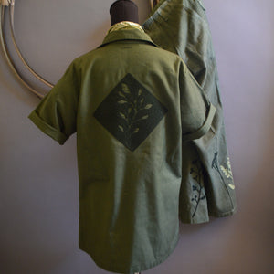 Vintage Military Shirt- Southwest Gardener Diamond Vine