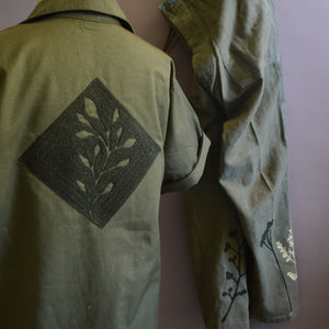 Vintage Military Shirt- Southwest Gardener Diamond Vine