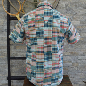 Tequila & A Lime- Men's Short Sleeve Patch Madras Shirt