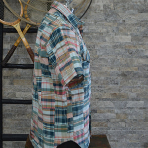 Tequila & A Lime- Men's Short Sleeve Patch Madras Shirt
