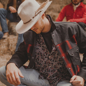 The Cowboy- SAMPLE Men's Black Paisley Western Shirt