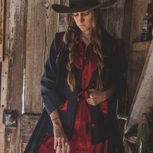 Cowgirl Jacket- Deadstock Wool/Satin (Navy)